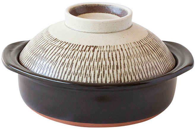 SAJI 佐治陶器 日本製一人食土鍋/湯鍋 和風款 950g 850ml, 18.5cm, 1個