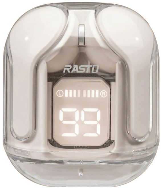 RASTO Wireless Bluetooth 5.3 入耳式 耳機 電量顯示 IPX4 麥克風 4H Playtime 白色 RS62 日系設計