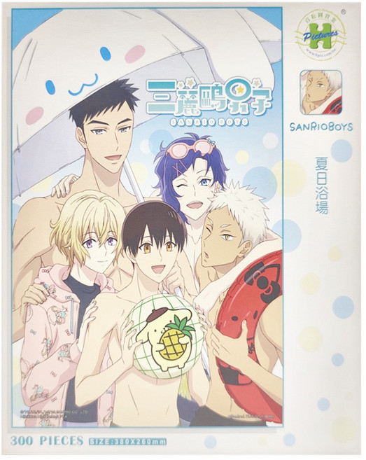 HUNDRED PICTURES 百耘圖 SANRIOBOYS 三麗鷗男子 拼圖 260 x 380mm 254g, 300片, 夏日浴場, 1盒