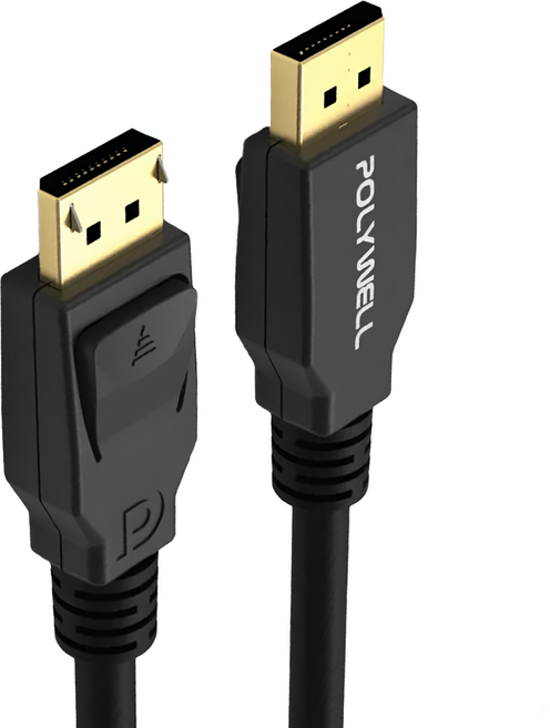 POLYWELL 寶利威爾 DP 1.4版 8K60Hz UHD Displayport 傳輸線, PW15-W46-B010, 1條, 1m, 黑色