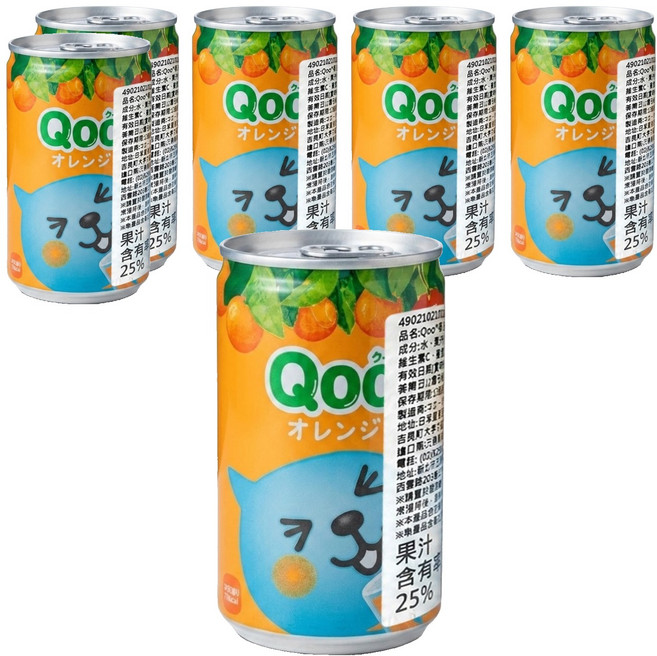 Qoo 橘子風味飲料, 160ml, 6罐