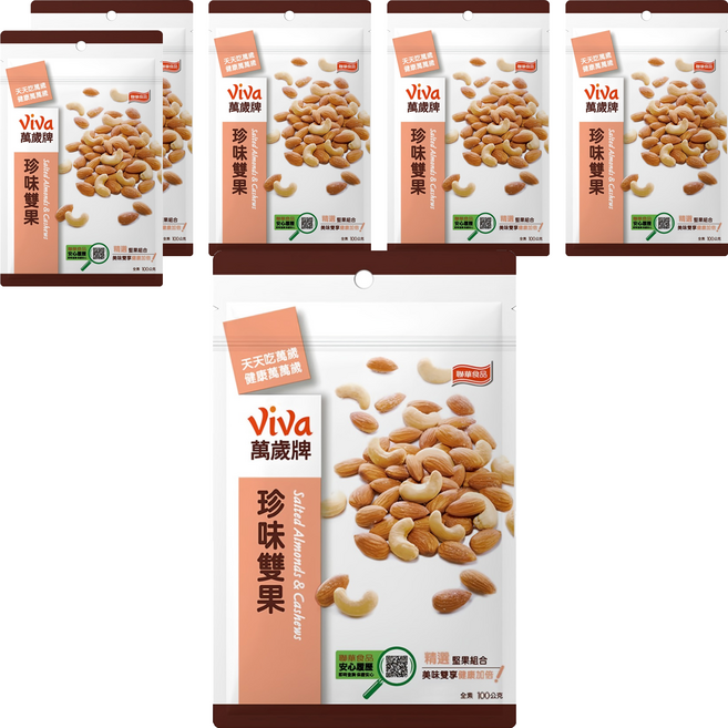 ViVa 萬歲牌 珍味雙果, 100g, 6包
