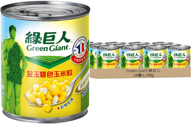 Green Giant 綠巨人 金玉雙色玉米粒, 198g, 24罐