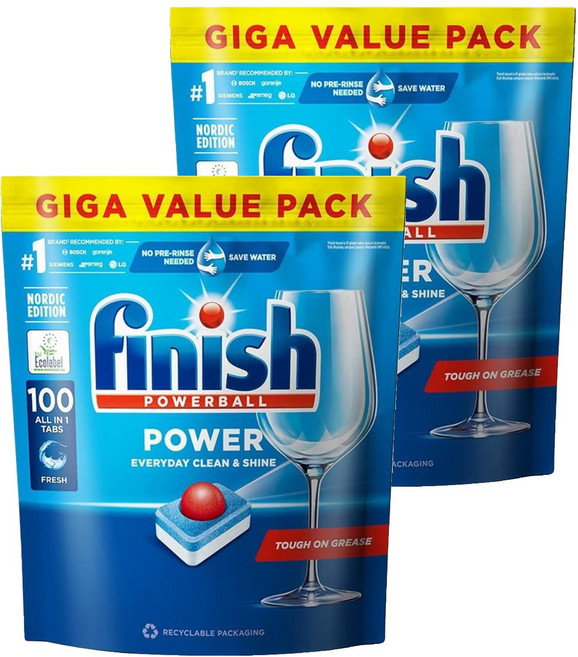 finish 洗碗機全效合一洗碗塊 100個, 1.7kg, 2包