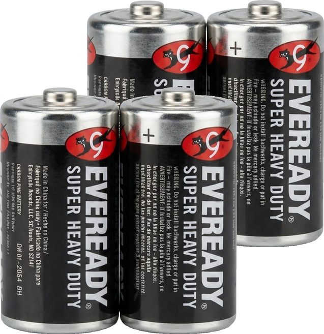 EVEREADY 永備 碳鋅電池 C/2號, 2個, 2組