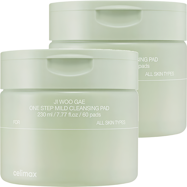 celimax 韓國原廠直供 去角質橡皮擦溫和卸妝潔膚棉片, 60片, 2罐