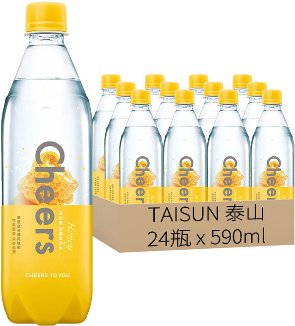 TAISUN 泰山 Cheers BEE 蜂蜜氣泡水, 590ml, 24瓶