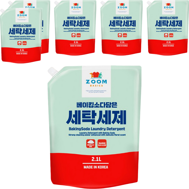 ZOOM 小蘇打洗衣精補充包, 2.1L, 6包