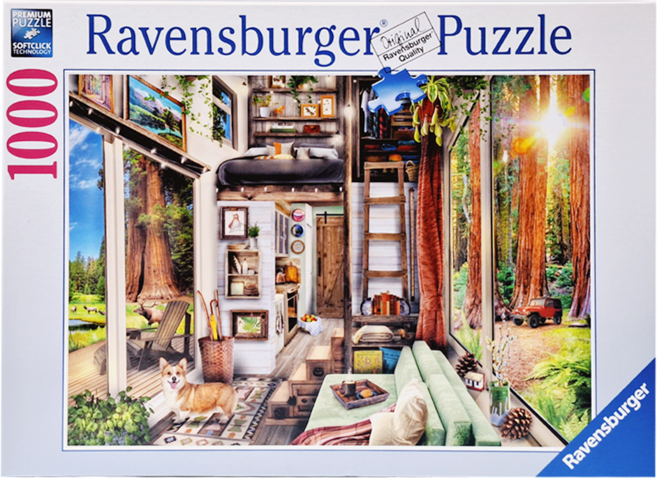 Ravensburger 維寶 拼圖 適用年齡14歲以上, 紅木森林小木屋, 1000片, 1盒