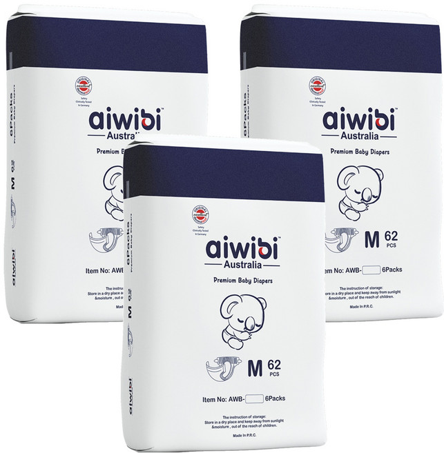 aiwibi 愛薇彼 零觸感瞬吸黏貼型尿布 6~11kg, M, 1116片