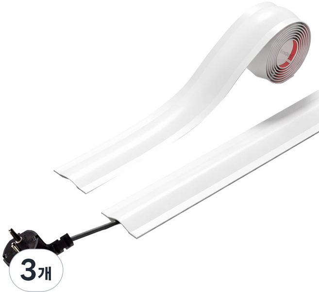 Ender. 黏性佳電線整理固定線槽, 白色, 3個