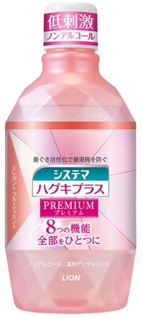 LION 獅王 Systema 細潔 適齦佳極緻8效漱口水 果香, 600ml, 1瓶