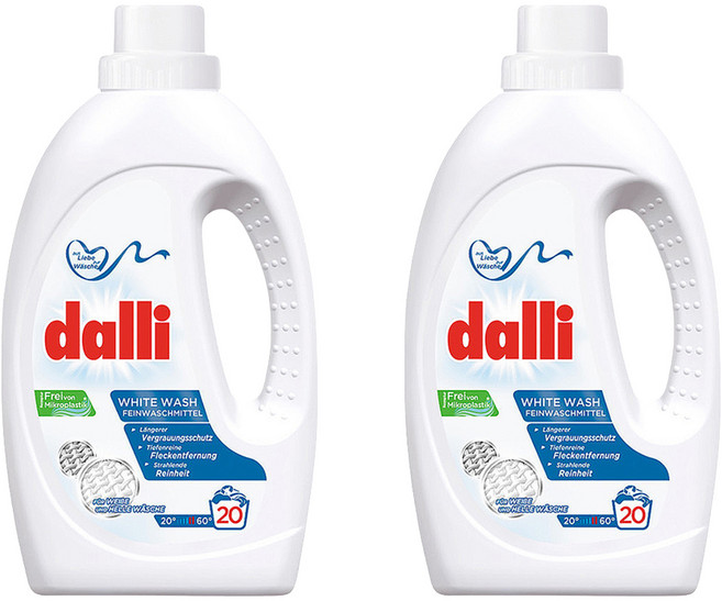 dalli 達麗 洗衣精 白色衣物 WHITE WASH 20杯, 1.1L, 2瓶