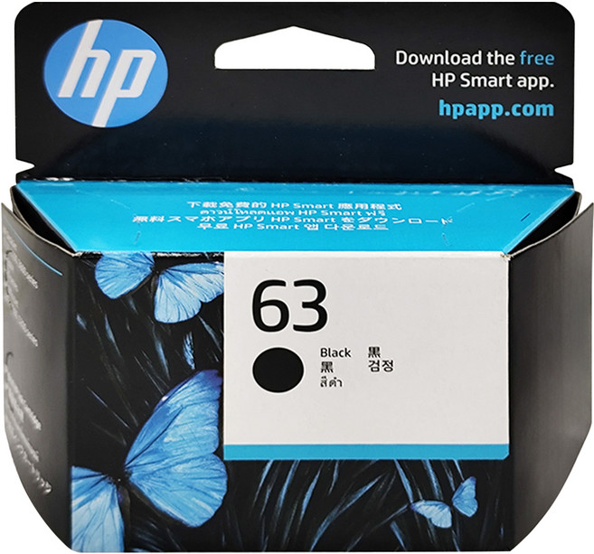hp 惠普 原廠墨水 63 F6U62AA, 黑色, 1盒