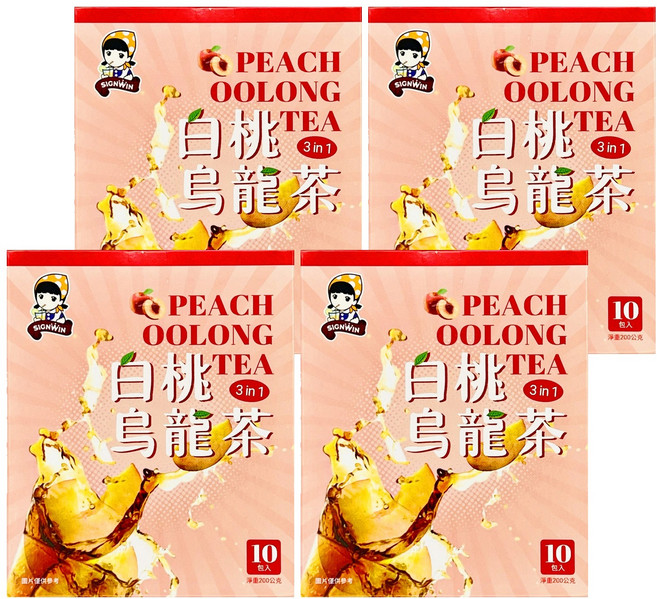 SIGNWIN 三得冠 白桃烏龍茶粉, 20g, 10包, 4盒