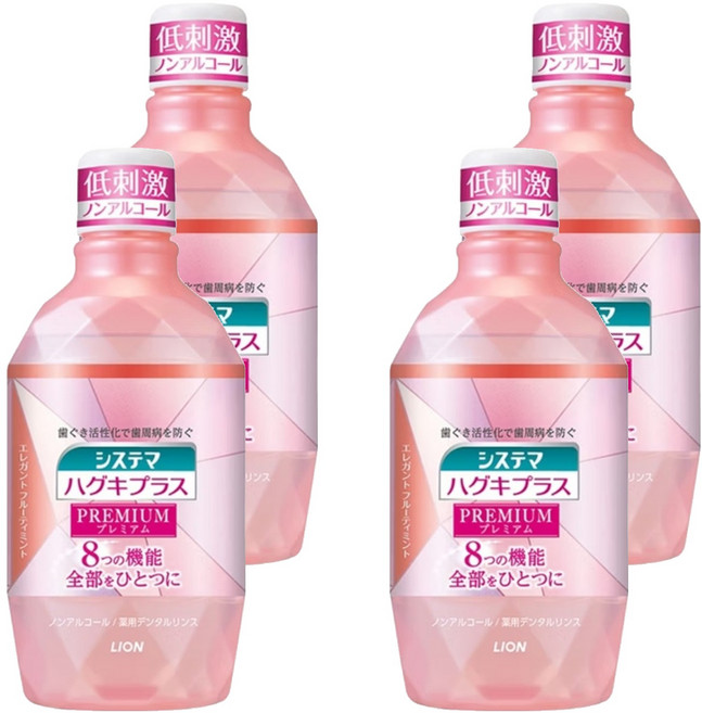 LION 獅王 Systema 細潔 適齦佳極緻8效漱口水 果香, 600ml, 4瓶