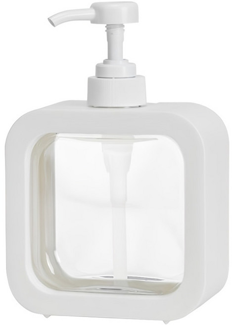 comet 方形透明洗手液瓶 500ml, 白色, 1件