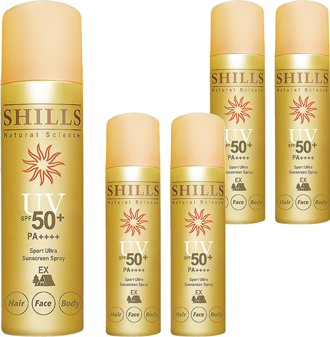 SHILLS 舒兒絲 保濕防曬冰鎮噴霧 修護防禦 咖色, 180ml, 5瓶