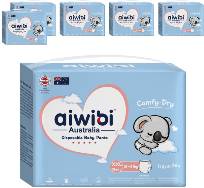 aiwibi 愛薇彼 清新乾爽褲型紙尿褲 15~21kg, 2XL, 216片