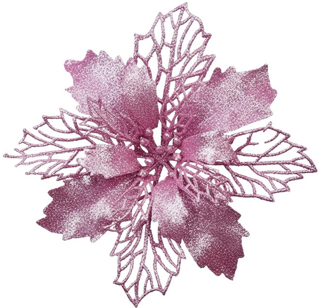 亮蔥聖誕紅吊飾 4個, 亮蔥, 1組