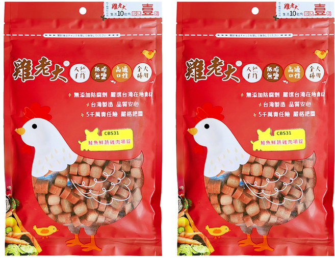 雞老大 犬用 嚼錠, 鮭魚鮮蔬雞肉, 170g, 2包