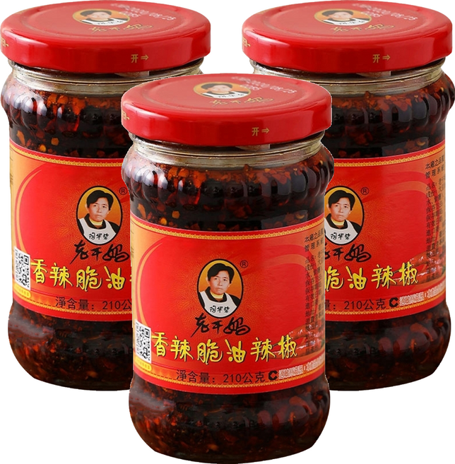老干媽 香辣脆油辣椒, 210g, 3罐