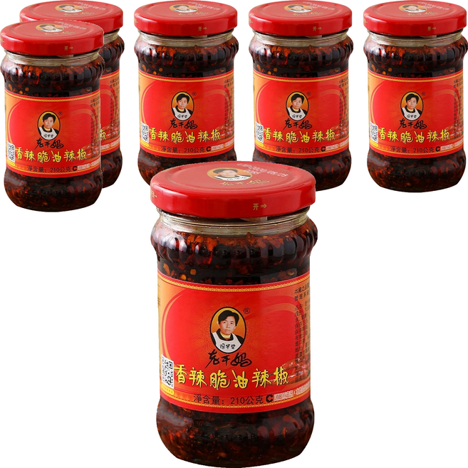 老干媽 香辣脆油辣椒, 210g, 6罐
