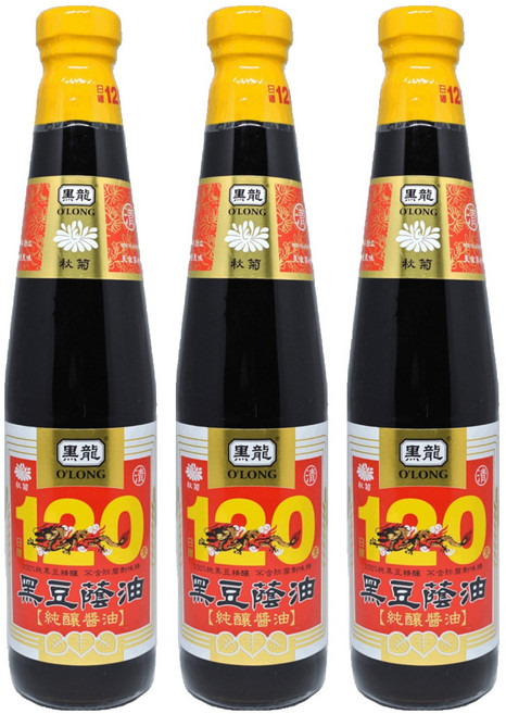 黑龍 秋菊級黑豆蔭油 清油, 400ml, 3瓶