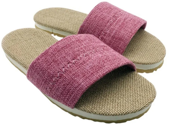 TAIWAN SLIPPER 台灣犀利趴 和風系列 棉麻室內家居拖鞋 爵色粉 M 台灣製造 1雙