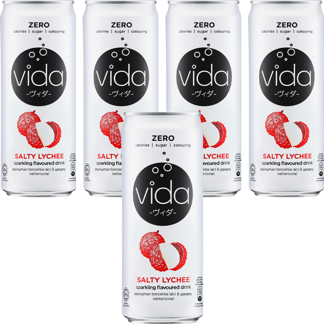 vida 氣泡飲 鹹荔枝味, 325ml, 5罐