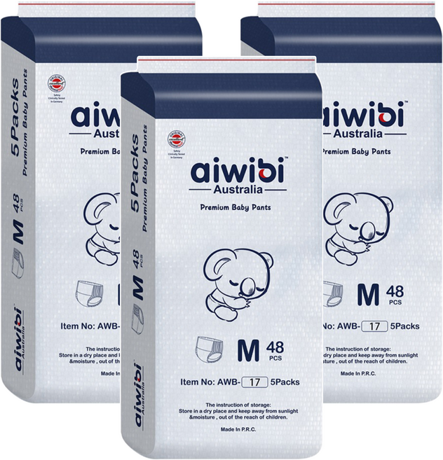 aiwibi 愛薇彼 零觸感瞬吸褲型尿布 6~11kg, M, 720片