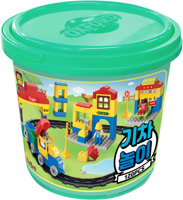 OXFORD TOY No.1 積木火車遊戲組 120p, 混和顏色, 1個