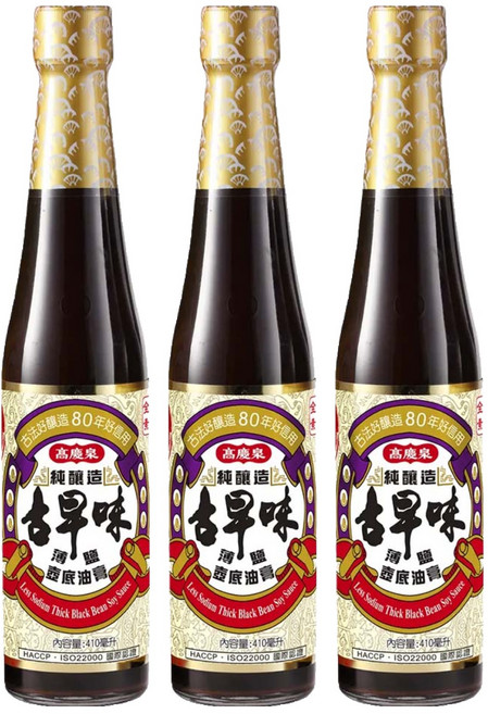 高慶泉 古早味薄鹽壺底油膏, 410ml, 3瓶