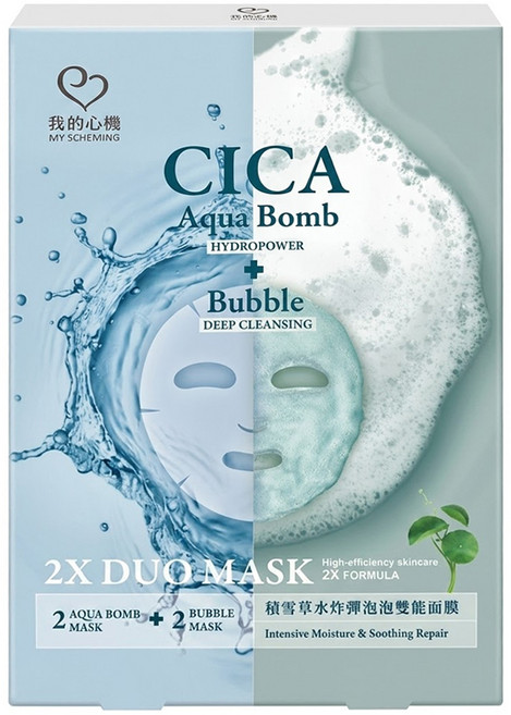 MY SCHEMING 我的心機 積雪草水炸彈面膜 + 泡泡面膜, 4片, 1盒