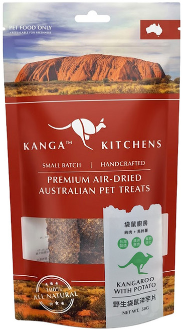KANGA KITCHENS 袋鼠廚房 野生袋鼠洋芋片, 袋鼠肉, 50g, 1包