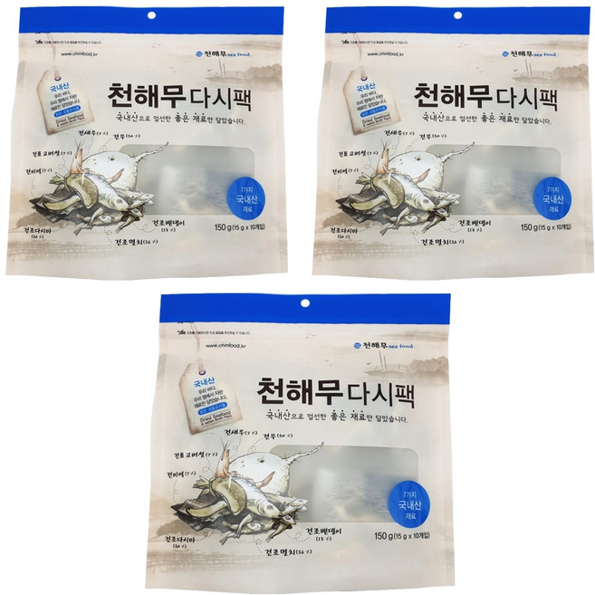 鯷魚湯料包 10入裝, 150克, 3個