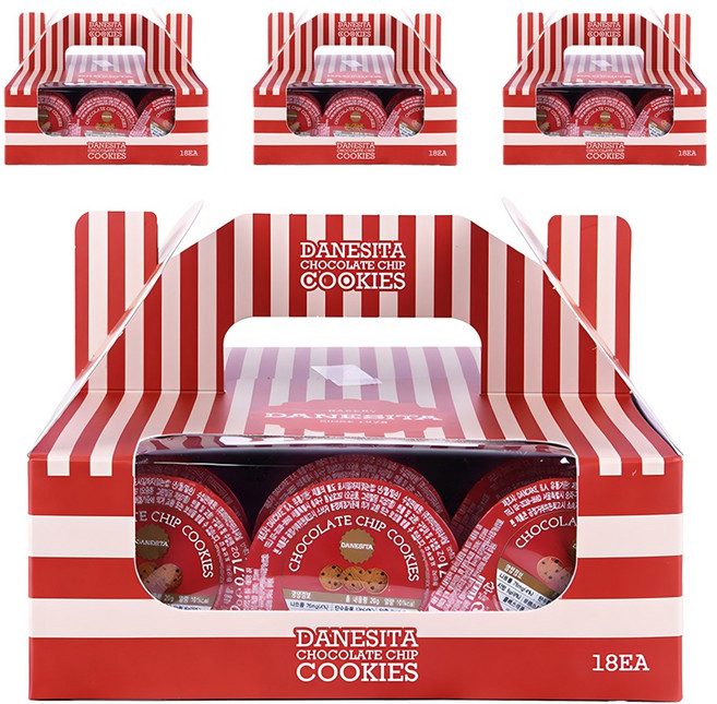 DAN CAKE 丹麥餅 巧克力片餅乾 單份包裝, 360g, 4個