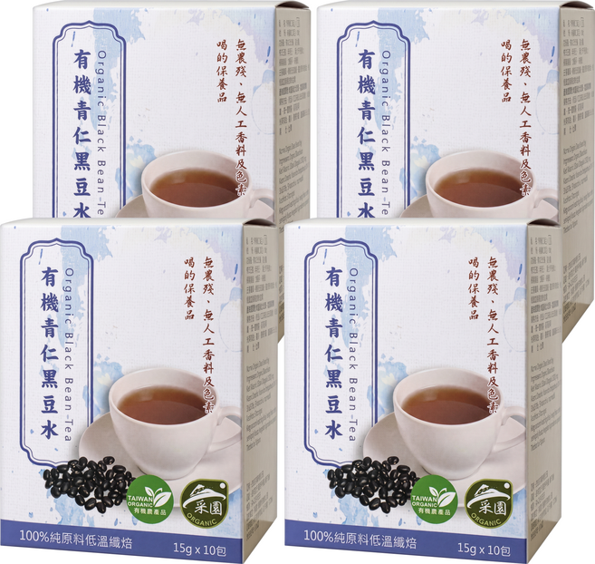 茂格生機 有機青仁黑豆水, 15g, 10包, 4盒