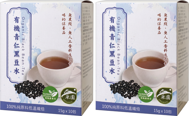 茂格生機 有機青仁黑豆水, 15g, 10包, 2盒