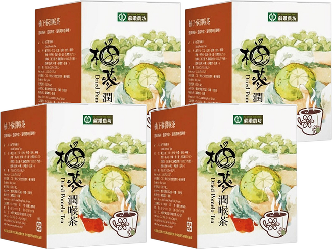 蔴鑽農坊 柚子蔘潤喉茶, 4個, 3.5g, 10個裝