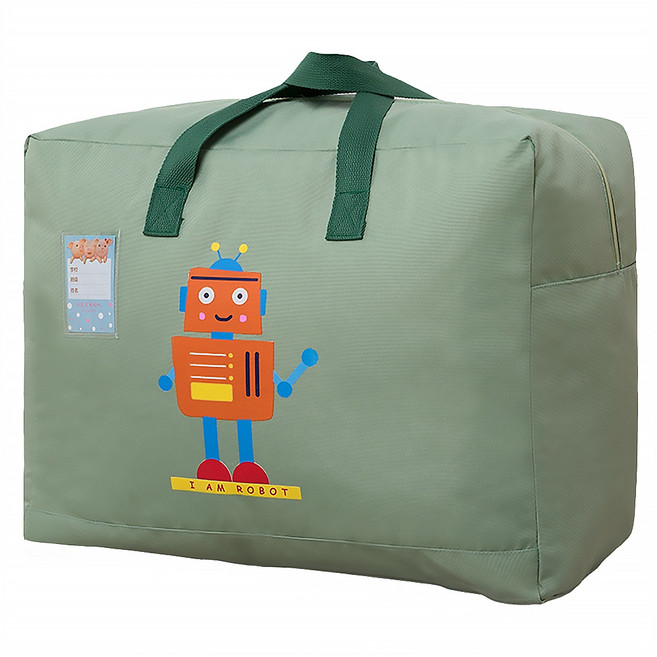 bebehome 多功能幼兒園棉被收納袋 大(52 x 25 x 42cm) 200g, 綠機器人, 1個