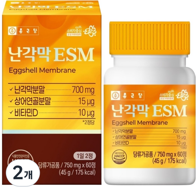 Chong Kun Dang 鍾根堂 Pharm 卵殼膜 ESM 45g, 60錠, 2個