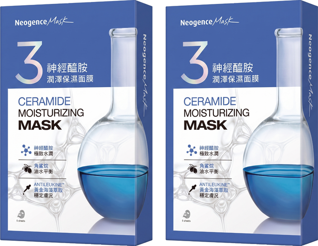 Neogence 霓淨思 神經醯胺潤澤保濕面膜, 5片, 2組