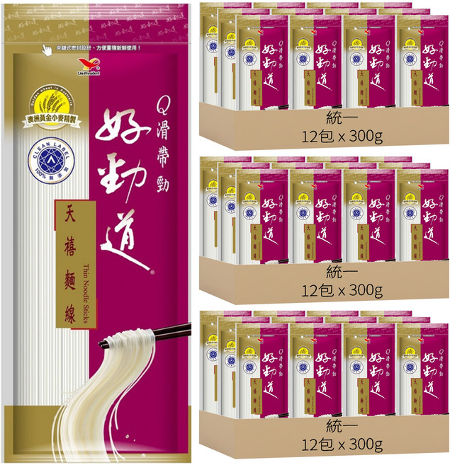 統一 好勁道 天禧麵線, 300g, 36包