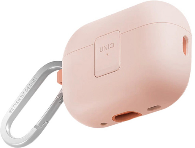 UNIQ Clyded 卡扣式雙料保護套 附登山扣, AirPods Pro 2代適用, 粉色, 1套