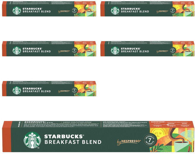 STARBUCKS 星巴克 NESPRESSO 早餐綜合咖啡膠囊, 5.6g, 10顆, 6盒