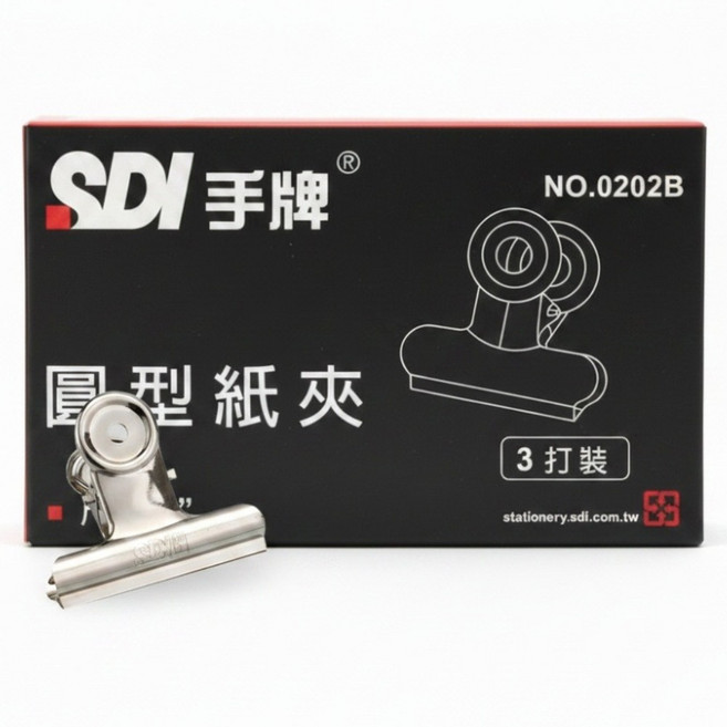 SDI 手牌 圓型紙夾 NO.0202B, 2吋, 36支, 1盒
