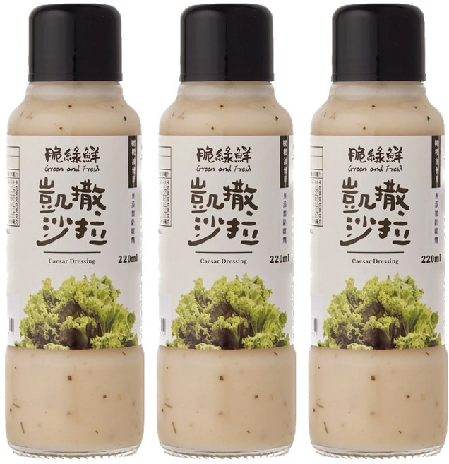 KOKUMORI 穀盛 脆綠鮮沙拉 凱撒, 220ml, 3瓶