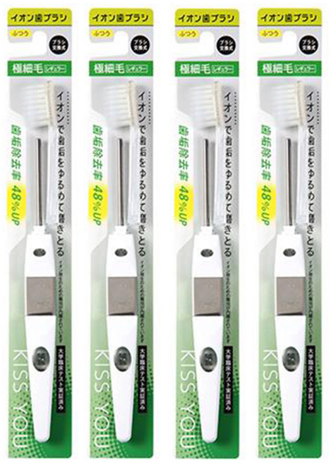 KISS YOU 負離子牙刷 極細普通毛, 1入, 4支