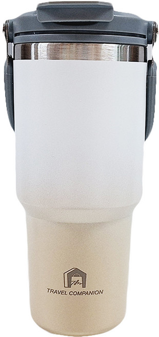 7822 Shop 生活選物 旅伴手提304不鏽鋼保溫杯, 漸層杏, 750ml, 1個